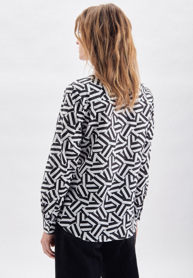 Blouse à col montant Motifs géométriques in Gris |  Seidensticker Onlineshop