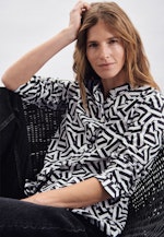 Blouse à col montant Motifs géométriques in Gris |  Seidensticker Onlineshop