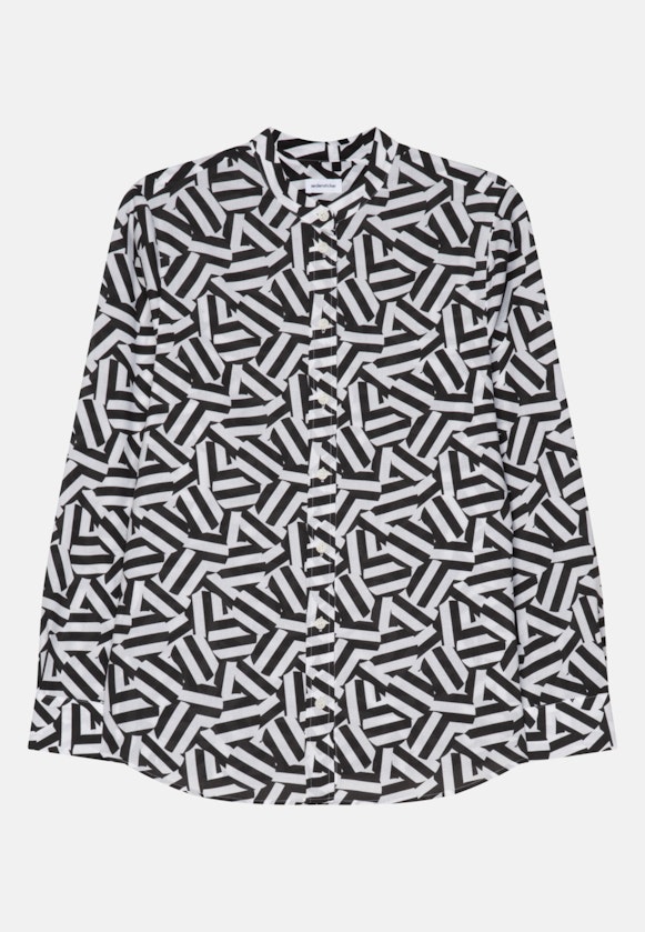 Blouse à col montant Motifs géométriques in Gris |  Seidensticker Onlineshop