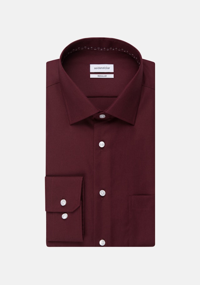 Non-iron Popeline Business overhemd in Regular with Kentkraag and extra long sleeve in Rood |  Seidensticker Onlineshop