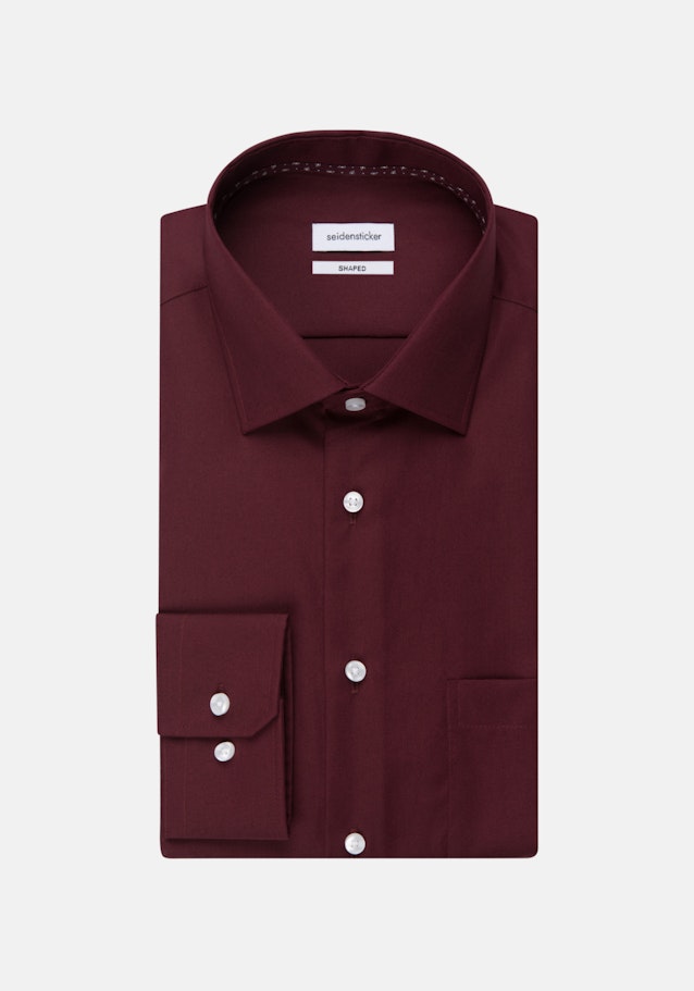 Bügelfreies Popeline Business Hemd in Shaped mit Kentkragen und extra langem Arm in Rot |  Seidensticker Onlineshop