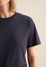 Jersey T- Shirt Crew Neck aus Baumwolle in Schwarz |  Seidensticker Onlineshop