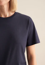 T-shirt en jersey à col rond en coton in Bleu Foncé |  Seidensticker Onlineshop