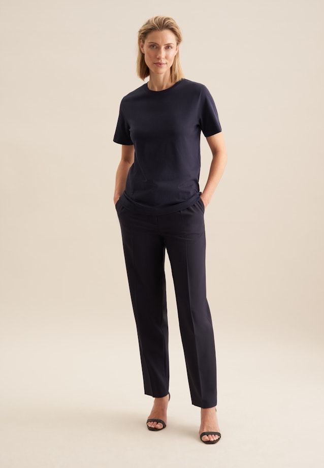 Jersey T- Shirt Crew Neck aus Baumwolle in Schwarz |  Seidensticker Onlineshop