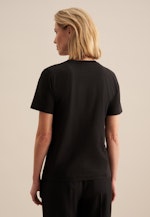 Jersey T- Shirt Crew Neck aus Baumwolle in Schwarz |  Seidensticker Onlineshop
