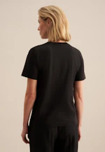 T-shirt en jersey à col rond en coton in Noir |  Seidensticker Onlineshop