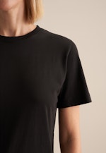 Jersey T- Shirt Crew Neck aus Baumwolle in Schwarz |  Seidensticker Onlineshop