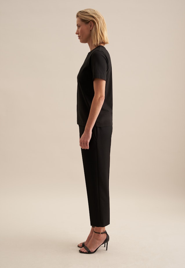 Jersey T- Shirt Crew Neck aus Baumwolle in Schwarz |  Seidensticker Onlineshop