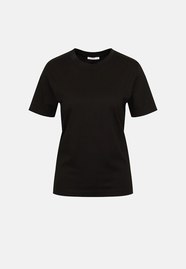 T-shirt en jersey à col rond en coton in Noir |  Seidensticker Onlineshop