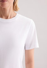 Jersey T- Shirt Crew Neck aus Baumwolle in Weiß |  Seidensticker Onlineshop