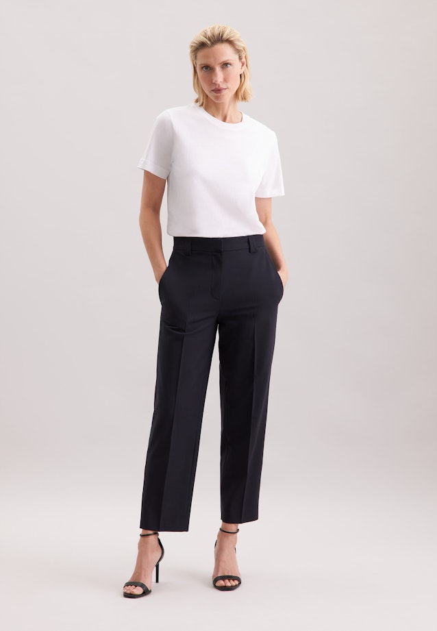 Jersey T- Shirt Crew Neck aus Baumwolle in Weiß |  Seidensticker Onlineshop