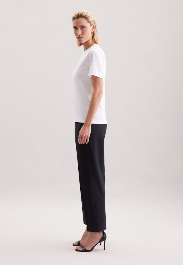 Jersey T- Shirt Crew Neck aus Baumwolle in Weiß |  Seidensticker Onlineshop