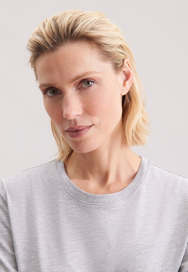 Jersey T- Shirt Crew Neck aus Baumwolle in Grau |  Seidensticker Onlineshop