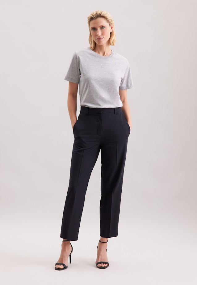 Jersey T- Shirt Crew Neck aus Baumwolle in Grau |  Seidensticker Onlineshop