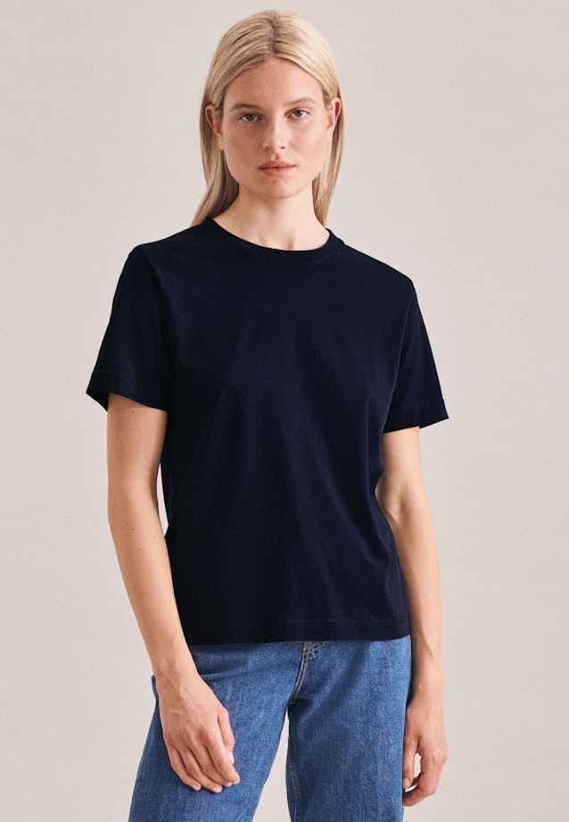 Crew Neck T-Shirt in Dark Blue |  Seidensticker Onlineshop