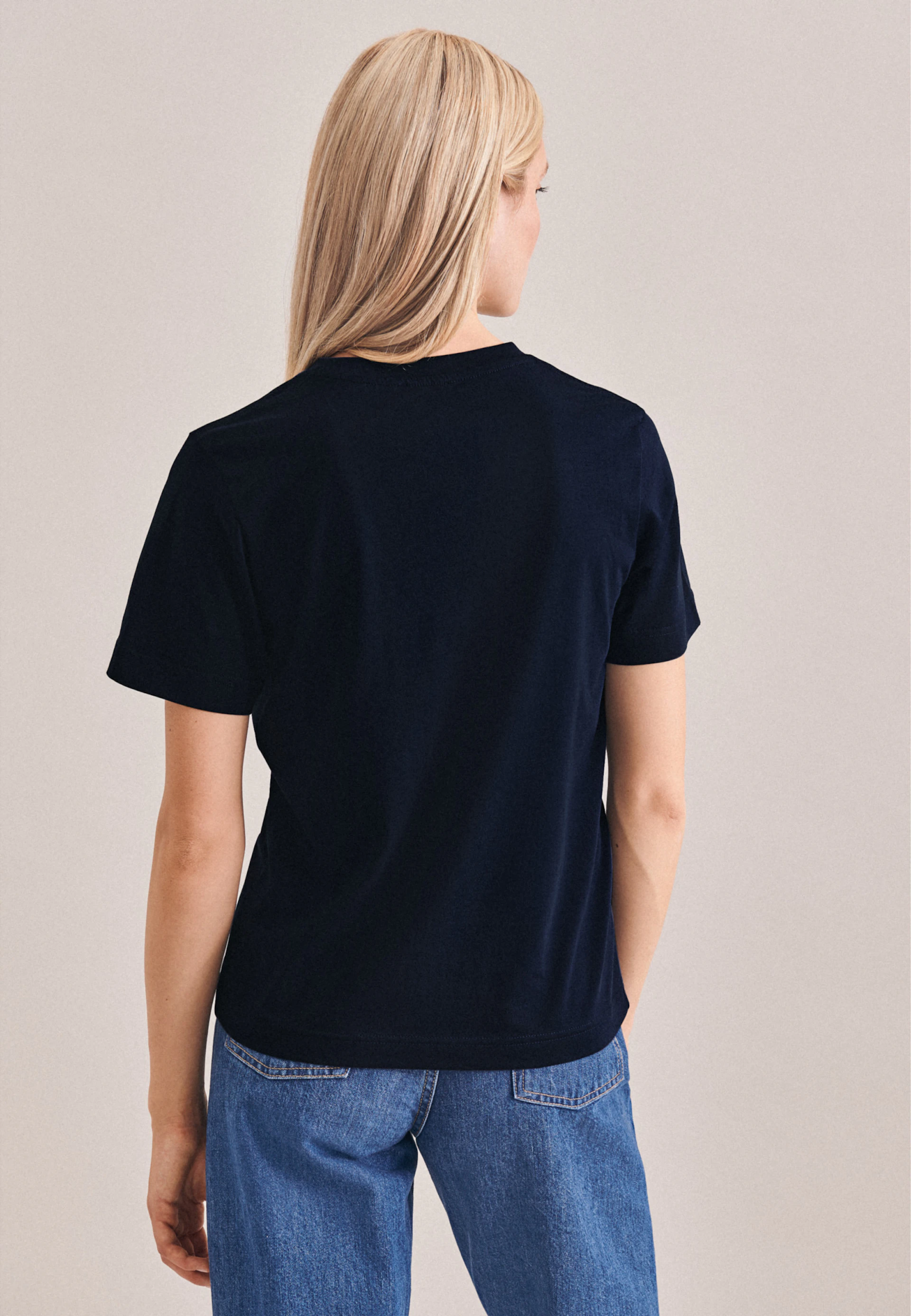 Damen Rundhals T-Shirt Regular dunkelblau | Seidensticker