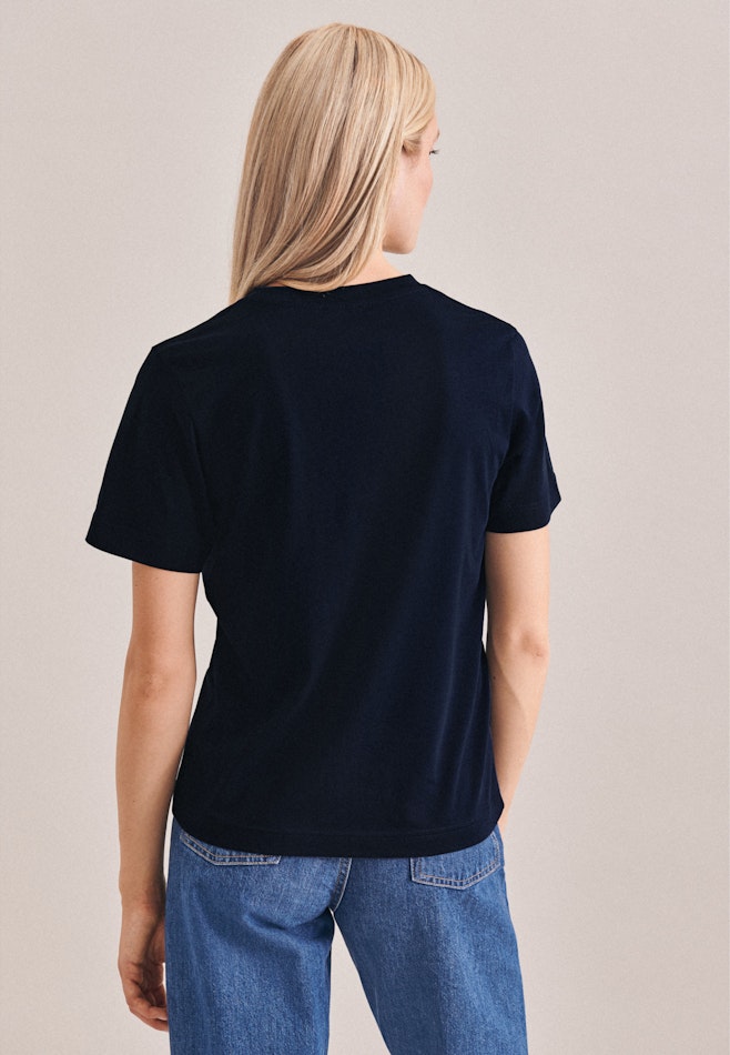 T-Shirt Regular Manche Courte dans Bleu Foncé | Boutique en ligne Seidensticker