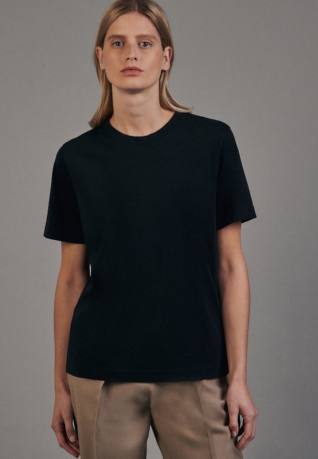 T-Shirt Regular Fit Manche Courte in Noir |  Seidensticker Onlineshop