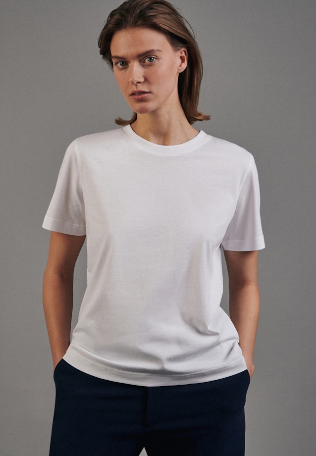 T-Shirt Regular Manche Courte in Blanc |  Seidensticker Onlineshop