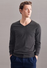 V-Neck Pullover Uni in Grey |  Seidensticker Onlineshop