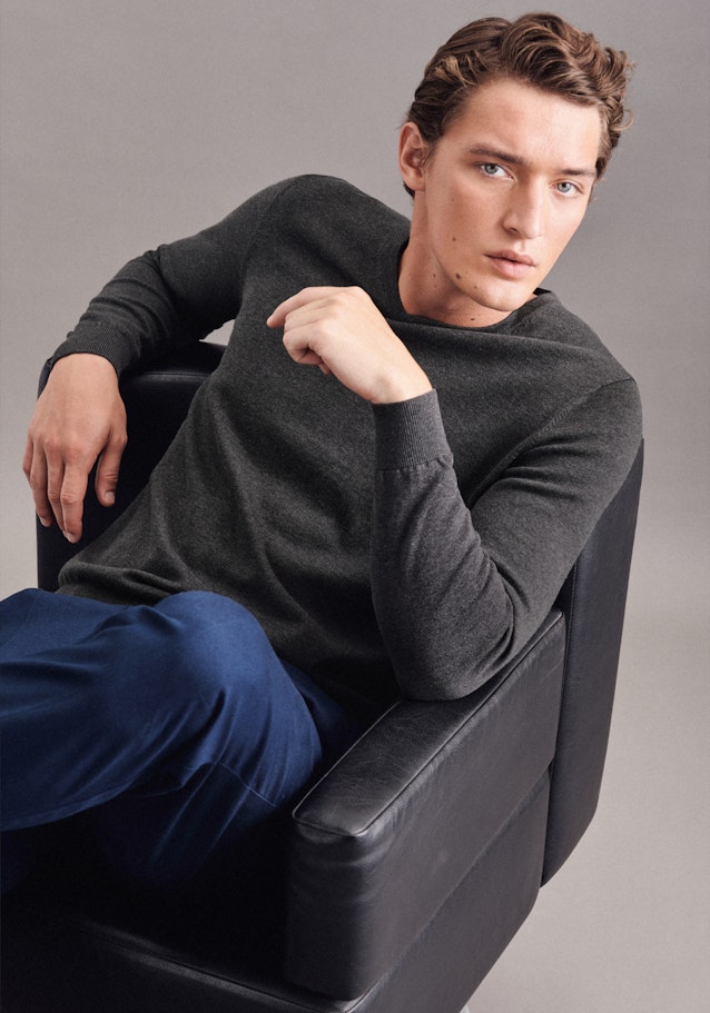 Regular Pullover Uni in Grau | Seidensticker Onlineshop