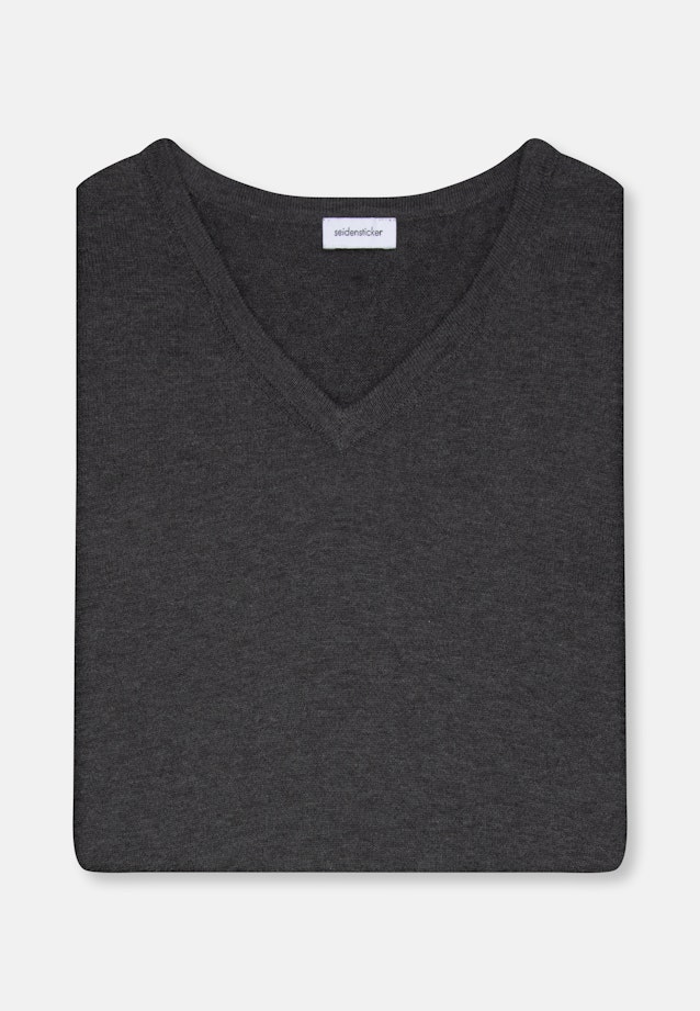 V-Neck Pullover Uni in Grey |  Seidensticker Onlineshop