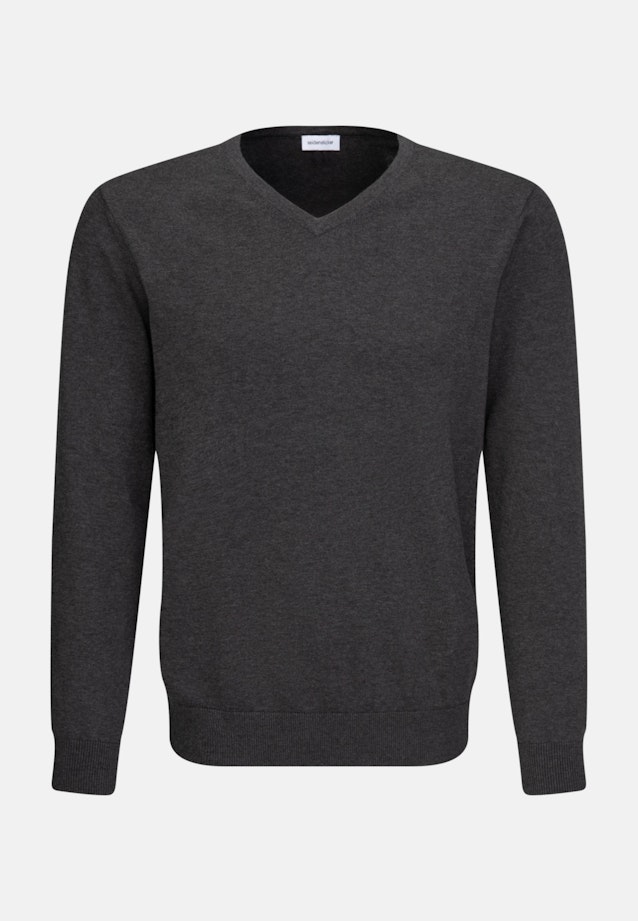 V-Neck Pullover Uni in Grey |  Seidensticker Onlineshop
