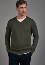 Regular Pullover Uni in Grün |  Seidensticker Onlineshop