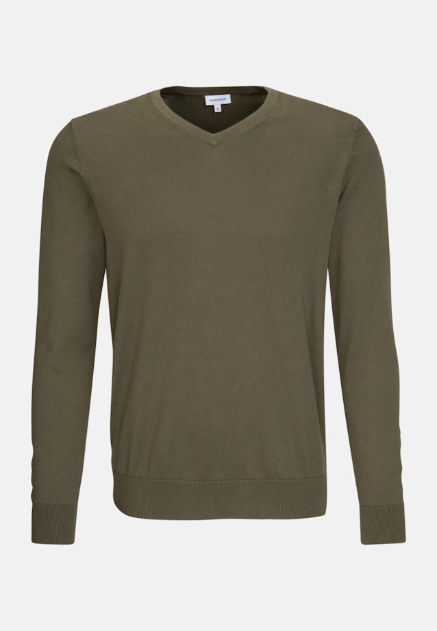 Regular Pullover Uni in Grün |  Seidensticker Onlineshop