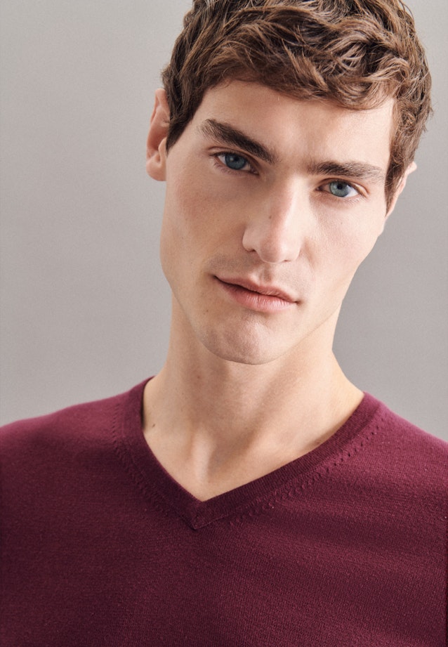 V-Neck Pullover Uni in Red |  Seidensticker Onlineshop