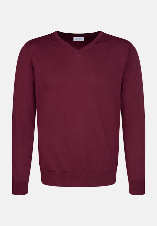 V-Neck Pullover Uni in Red |  Seidensticker Onlineshop