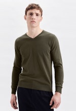 Regular Pullover Uni in Grün |  Seidensticker Onlineshop