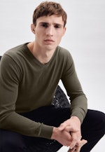 Regular Pullover Uni in Grün |  Seidensticker Onlineshop