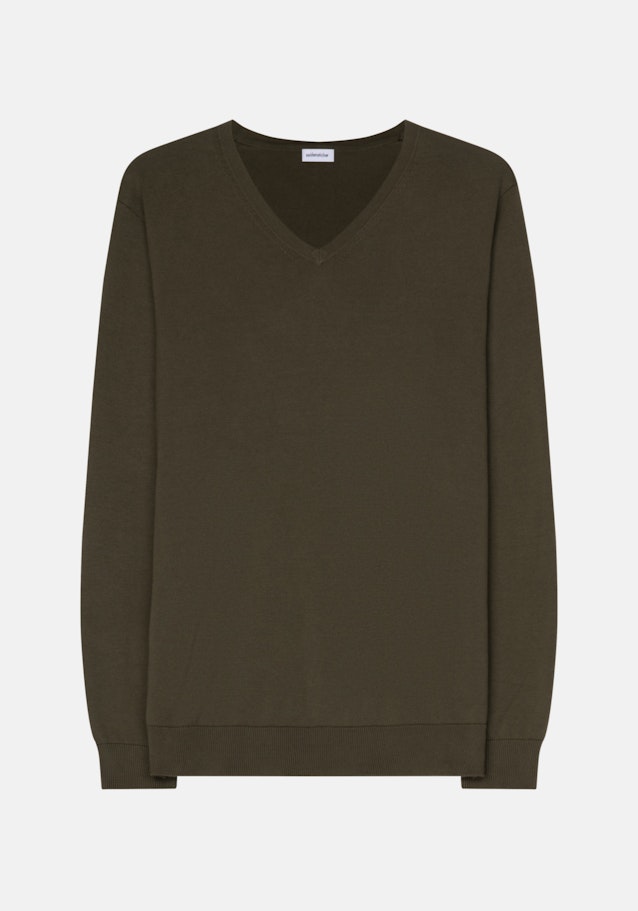 Regular Pullover Uni in Grün |  Seidensticker Onlineshop