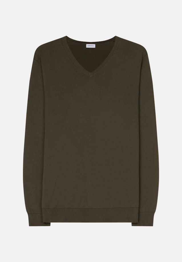 Regular Pullover Uni in Grün |  Seidensticker Onlineshop