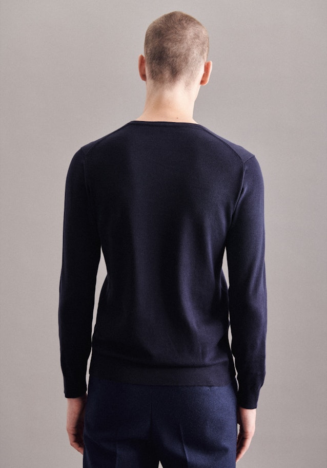 V-Neck Pullover Uni in Dark Blue | Seidensticker Onlineshop
