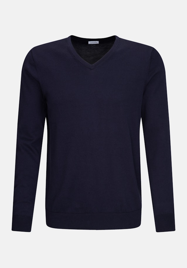 V-Neck Pullover Uni in Dark Blue | Seidensticker Onlineshop
