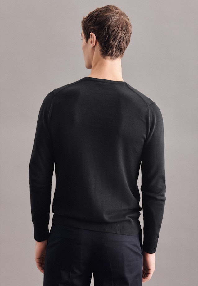 Regular Pullover Uni in Schwarz |  Seidensticker Onlineshop