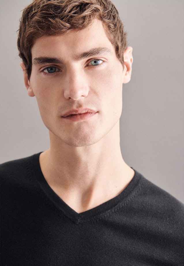 Regular Pullover Uni in Schwarz |  Seidensticker Onlineshop