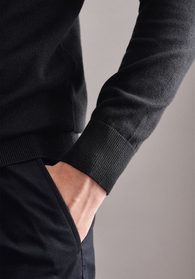 Regular Pullover Uni in Noir | Seidensticker Onlineshop