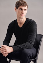 Regular Pullover Uni in Schwarz |  Seidensticker Onlineshop