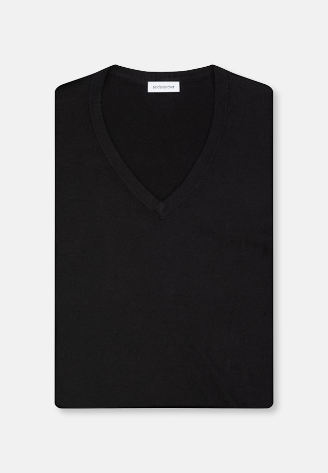 Regular Pullover Uni in Schwarz |  Seidensticker Onlineshop