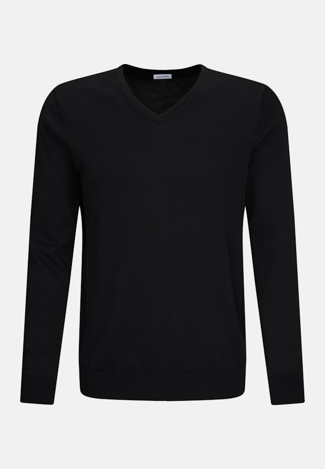 V-Neck Pullover Regular in Schwarz |  Seidensticker Onlineshop