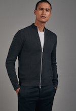 Gerader Schnitt (Normal-Fit) Veste bomber en maille Uni in Gris |  Seidensticker Onlineshop
