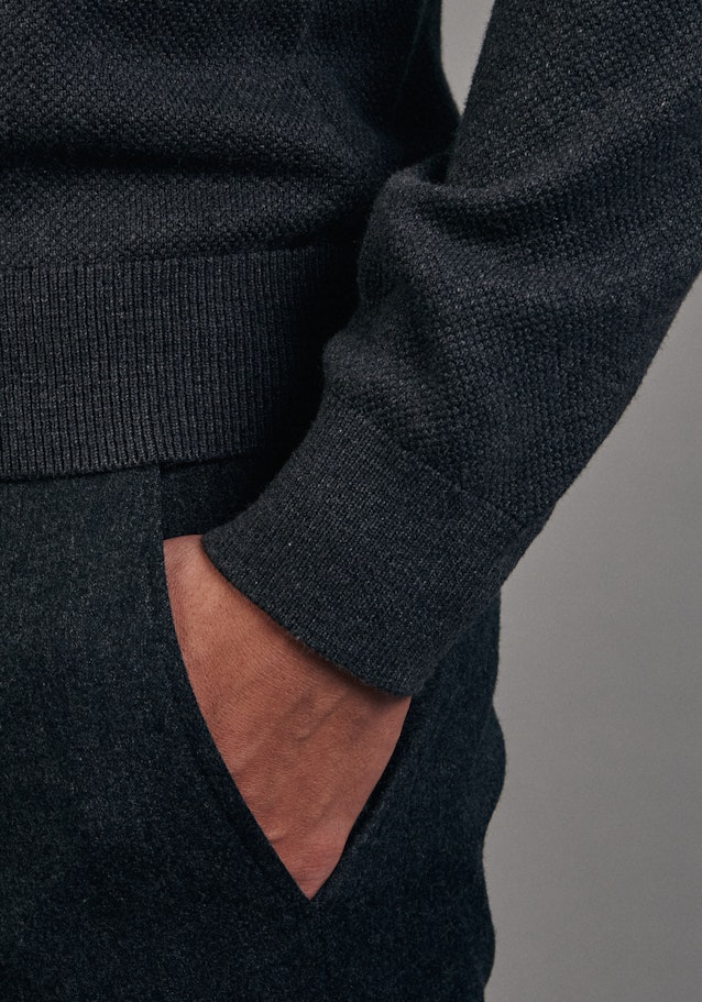 Stand-Up Collar Knit Bomber in Grey |  Seidensticker Onlineshop