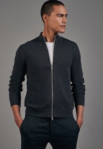 Gerader Schnitt (Normal-Fit) Veste bomber en maille Uni in Gris |  Seidensticker Onlineshop