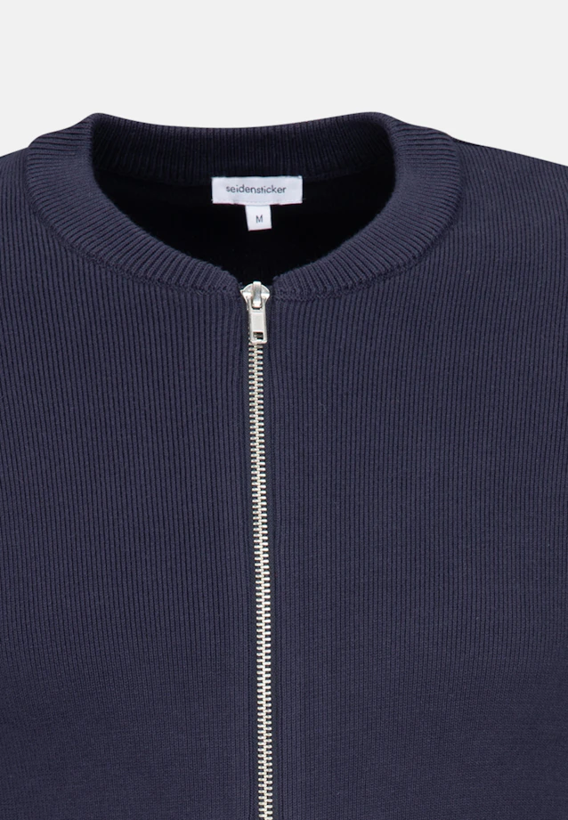 Gerader Schnitt (Normal-Fit) Strick-Jacke Uni in Dunkelblau |  Seidensticker Onlineshop