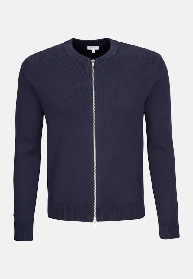 Gerader Schnitt (Normal-Fit) Strick-Jacke Uni in Dunkelblau |  Seidensticker Onlineshop