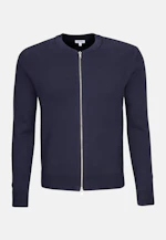 Gerader Schnitt (Normal-Fit) Strick-Jacke Uni in Dunkelblau |  Seidensticker Onlineshop