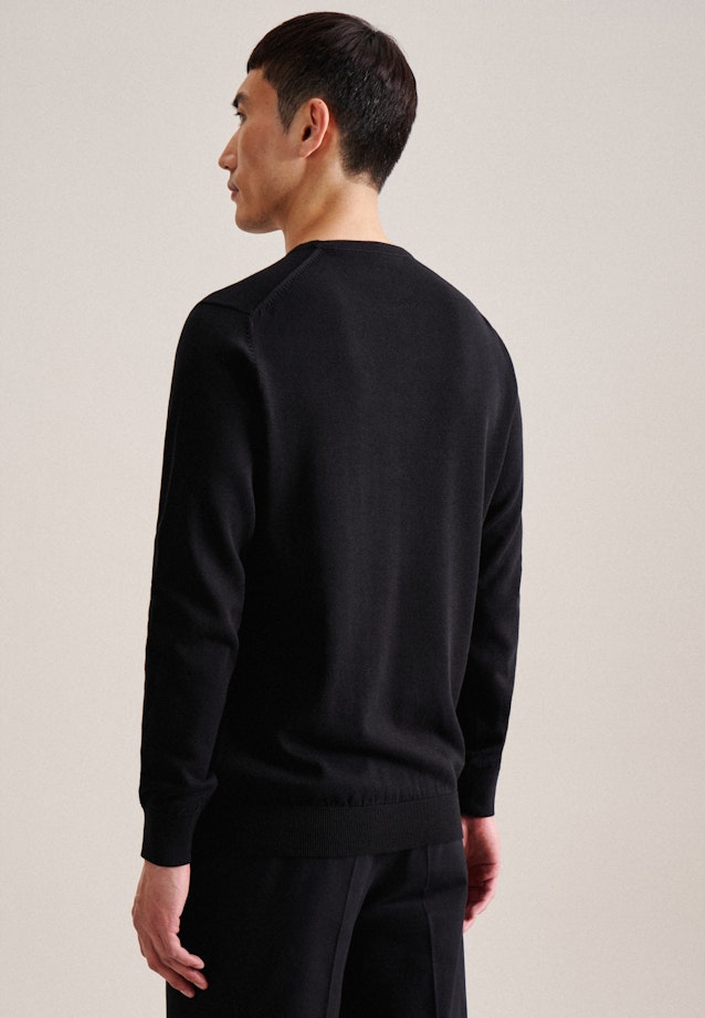 Crew Neck Pullover Uni in Black |  Seidensticker Onlineshop